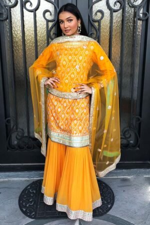 Embroidered garara style suit